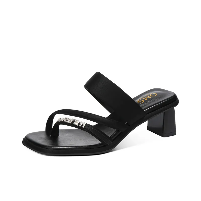 OMS Slide Slippers Women's Black/Silver-0