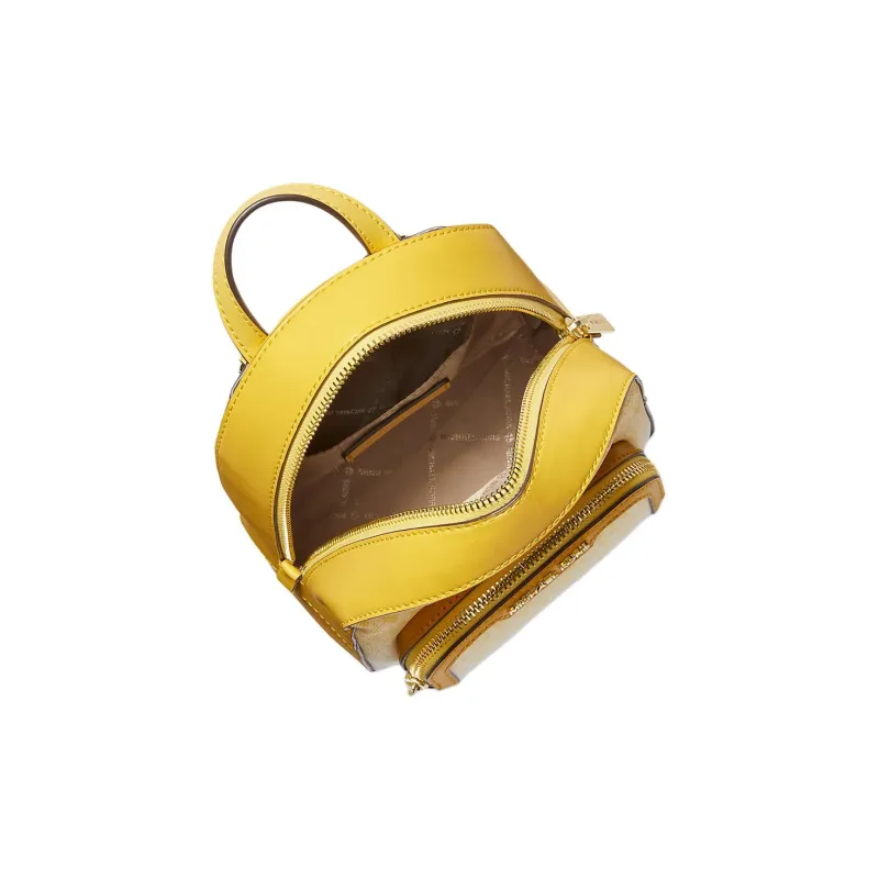 MICHAEL KORS Jaycee Coated Canvas Backpack Small Size Women's Gold-2
