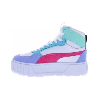 PUMA Karmen Rebelle Anti-Slip Wear-Resistant Mid-Top Skateboard Shoes Women's White Blue Red