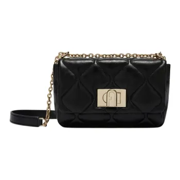 Furla 1927 Collection Quilted Nappa Leather Shoulder Bag Mini Women's Black
