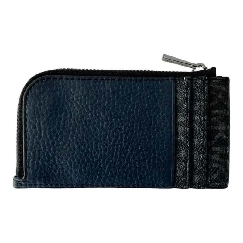 MICHAEL KORS MK Cooper Leather Wallet Medium Size Men's Navy Blue & Black-5