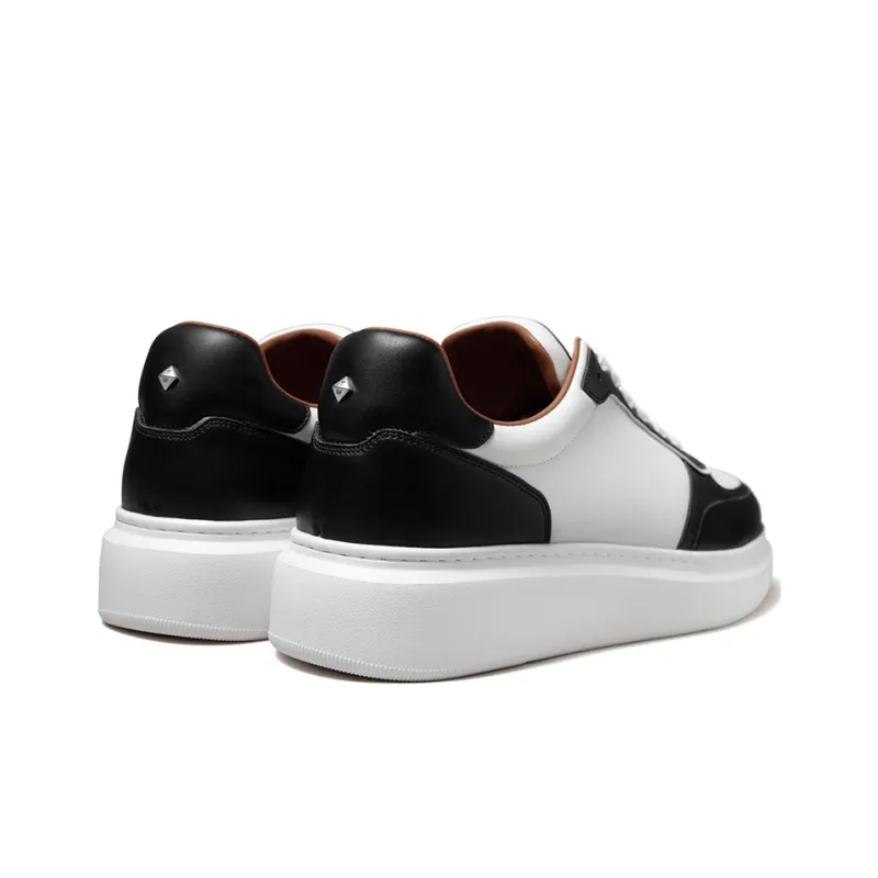 THOM WILLS Casual Versatile Trainer White Sneakers Low Top Skateboard Shoes Men's Black White-3