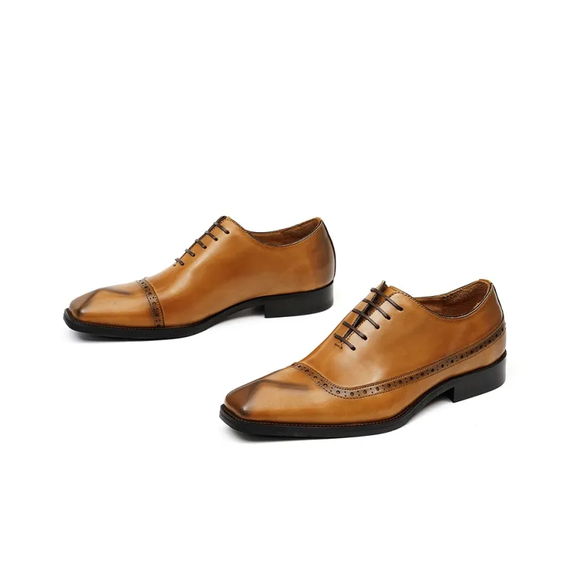 ASTON M.JAZZ Dress Shoes Men Low Top Black/Gray/Yellow Brown-15