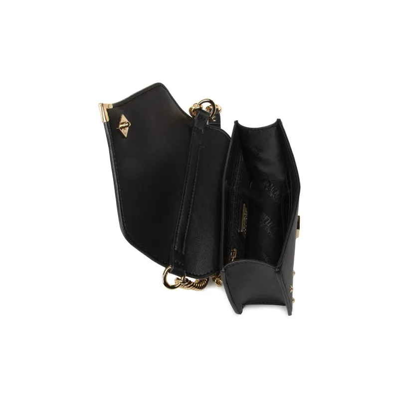 VERSACE JEANS COUTURE Leather Shoulder Bag, Crossbody Bag Mini Women's Black-3