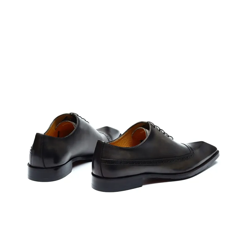 ASTON M.JAZZ Dress Shoes Men Low Top Black/Gray/Yellow Brown-9
