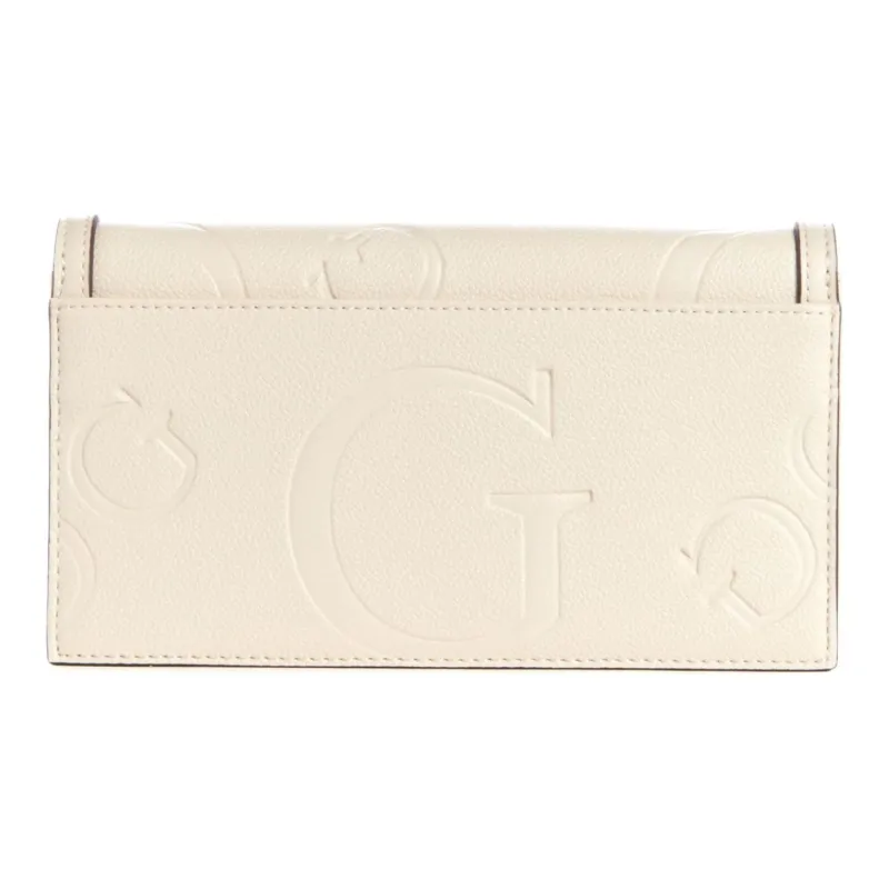 GUESS Faux Leather Clutch Women's White-1