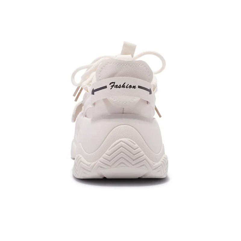 SNXR Anti-Slip Wear-Resistant Waterproof And Breathable Low-Top Chunky Sneakers Women's Beige-41