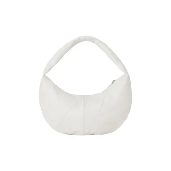 NIEEH Vegan Leather One Shoulder Handbag Women's Cream