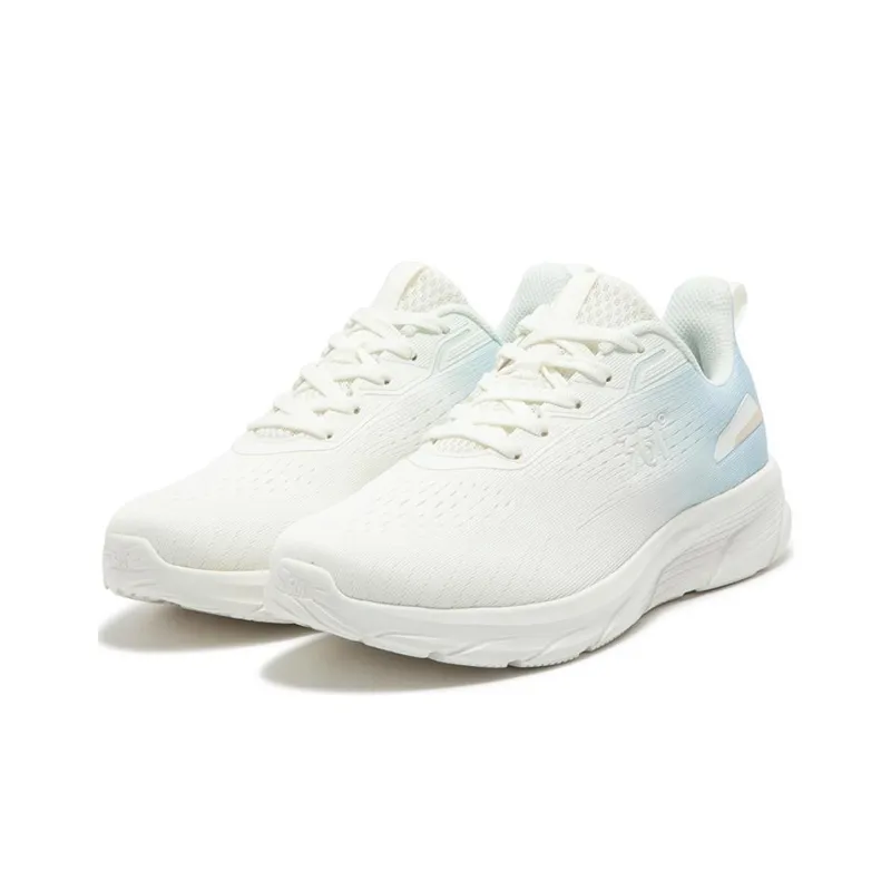 361° Cushioning Wear Resistant Low Top Sprint Running Shoes Women's White Blue-2