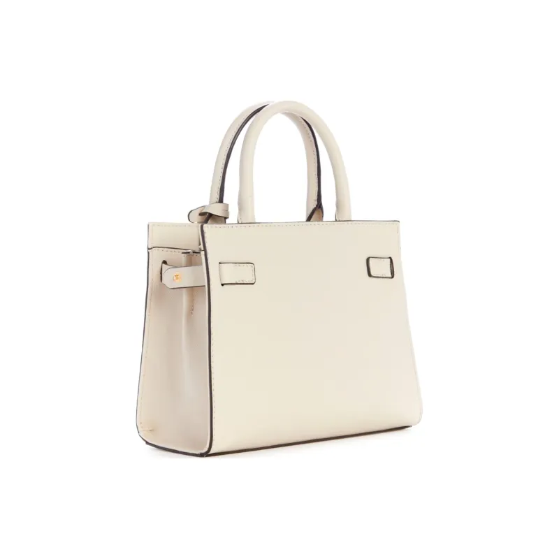 GUESS Faux Leather Handbag Shoulder Bag Crossbody Bag Small Size Women's Gray White-1