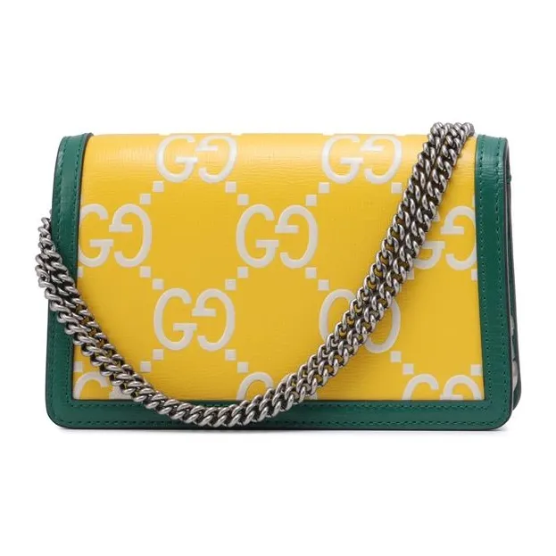 GUCCI Dionysus Leather Shoulder Bag Crossbody Bag Extra Mini Women's Yellow-4