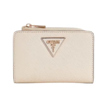 GUESS Saffiano Imitation Leather Wallet Women's Gray White