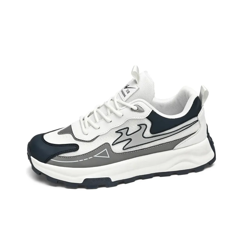 Binary Chunky Sneakers Men Low Top Gray-1