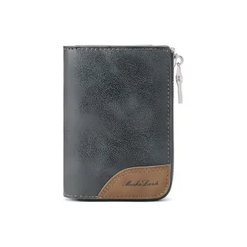 MashaLanti Synthetic Leather Coin Purses Card Holders Regular Men's Gray With Coffee