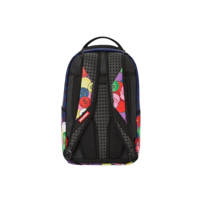 SPRAYGROUND Faux Leather Backpack Unisex Black Blue-4