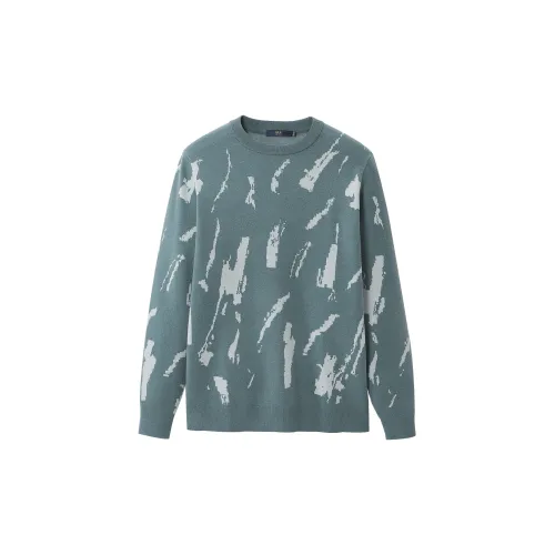 HLA Knitwear Men Green Grey Pattern H1