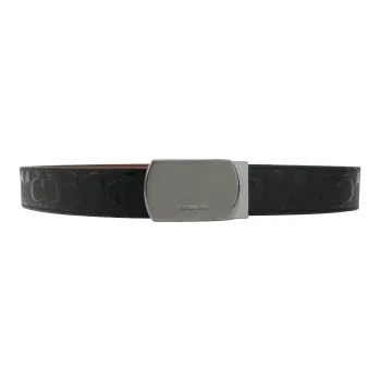 COACH Plaque Buckle Cut To Size Reversible Belt Men's Black