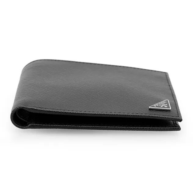 PRADA Leather Wallet Men's Black-6