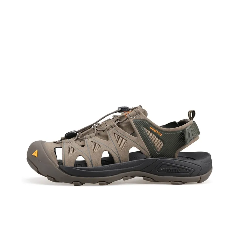 HUMTTO Beach Sandals Men's Khaki Olive Green-0