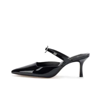 Larroude Wrap-toe Slippers Women's Black