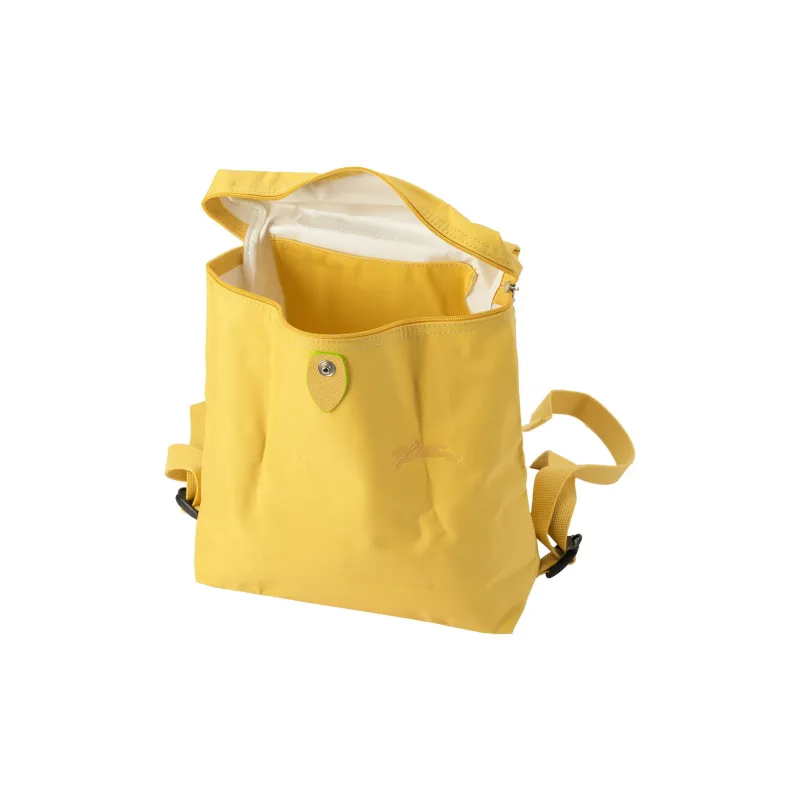 LONGCHAMP Le Pliage Canvas With Leather Backpack Women's Wheat Yellow-3