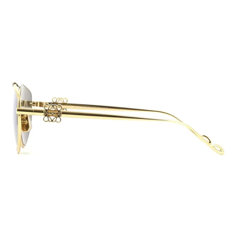LOEWE Metal Irregular Shape Sunglasses Women's Gold-2