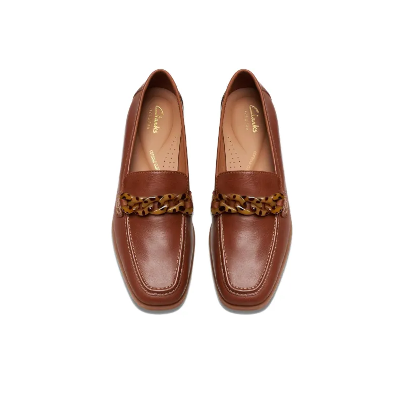 Clarks Sarafyna Iris Loafers 2cm Women's Tan-4