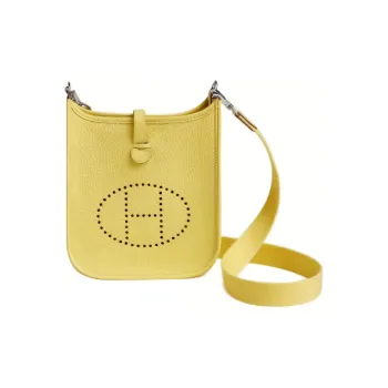HERMES Evelyne Cow Leather Crossbody Bag Shoulder Bag Women's Lemon Wine Yellow