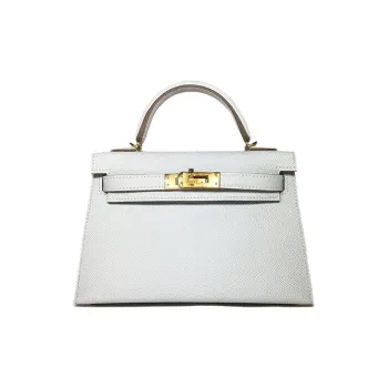 HERMES Mini Kelly Generation 1 Epsom Leather Kelly Bag Handbags Women's M4 Gris Pale Cream Gray