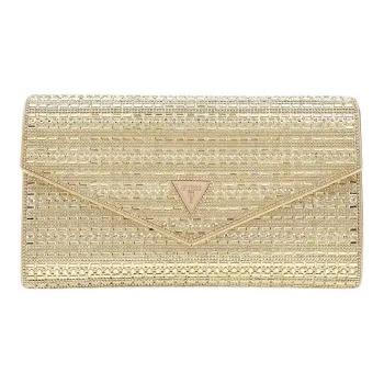 GUESS Faux Leather Crossbody Clutch Women's Gold