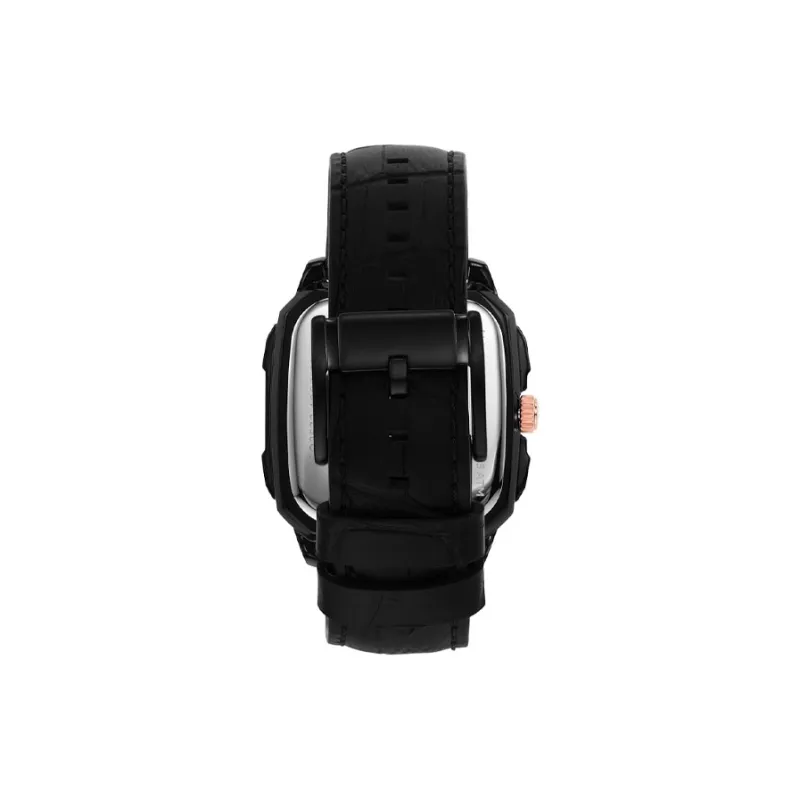 FOSSIL Wrist Watch Automatic Mechanical Movement Leather Strap Cut Out Dial Men's Watches-3