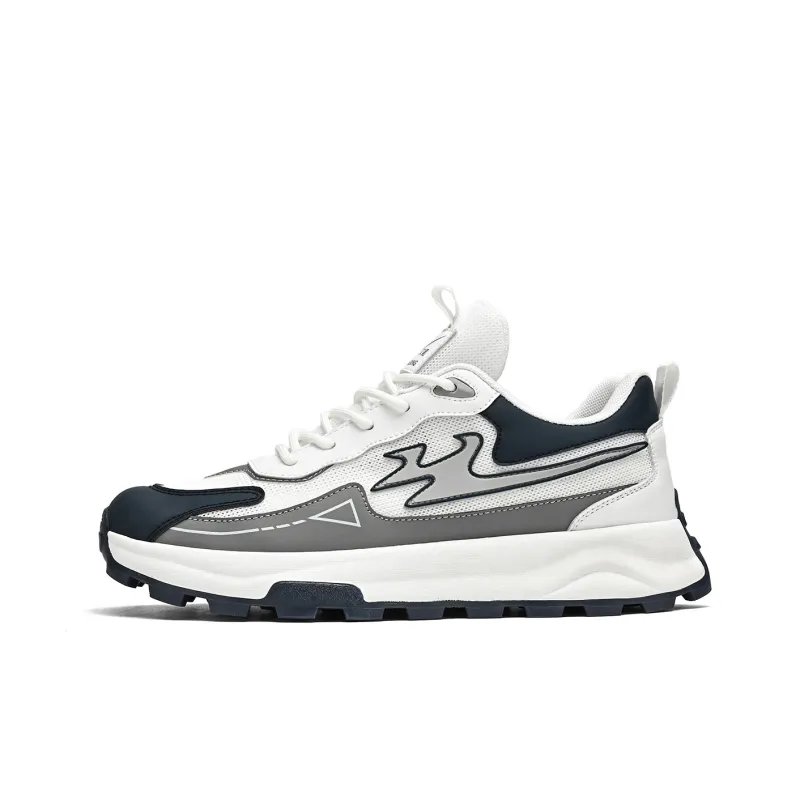 Binary Chunky Sneakers Men Low Top Gray-0