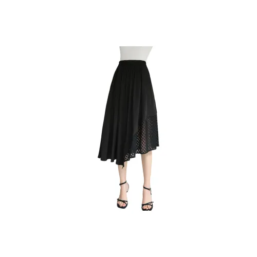 SMEN Casual Long Skirts Women's Black