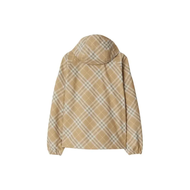 Burberry Check Printed Zipped Hooded Jacket-1
