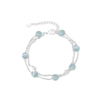 CANHUI Colored Glaze Double Layer Round Bead Bracelet Women's