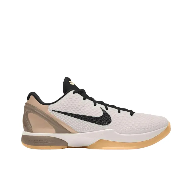 Nike Zoom Kobe 6 Protro Cushioned Slip Resistant Low Top Basketball Shoes Unisex White Black Brown-1