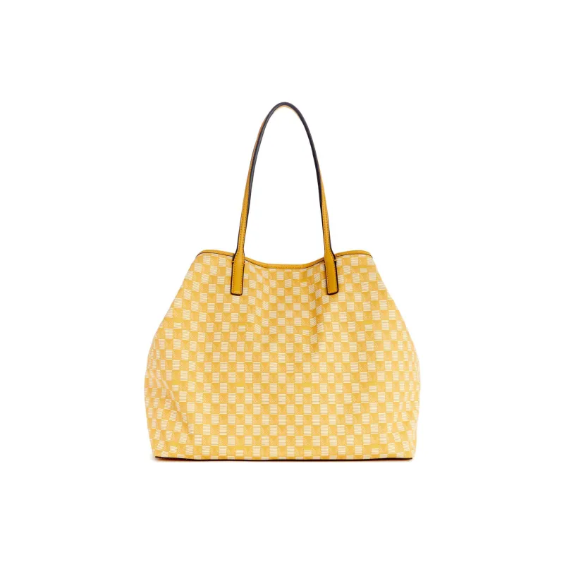 GUESS Faux Leather Tote Bag Shopping Bag Shoulder Bag Handbag Large Size Unisex Yellow-3