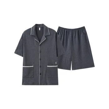 The Story Of The Flower Season Pajama Set Men's Light Gray