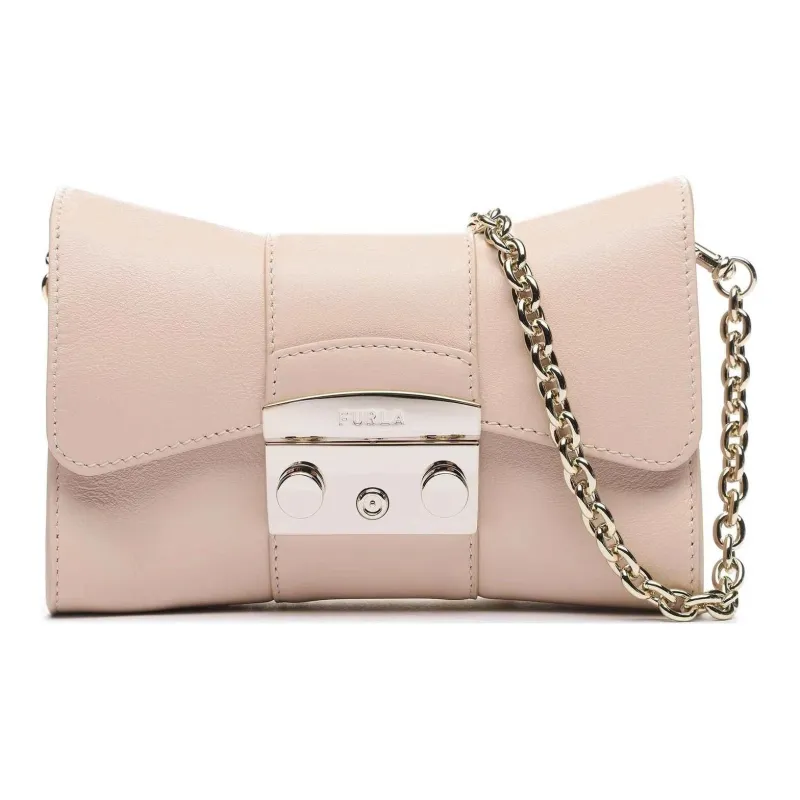 Furla Metropolis Collection Leather Shoulder Bag Crossbody Bag Mini Women's Light Pink-2