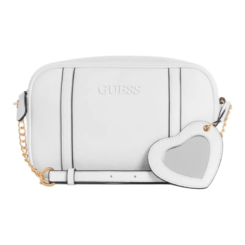 GUESS Faux Leather Camera Bags Crossbody Bag Shoulder Bag Women's White-0
