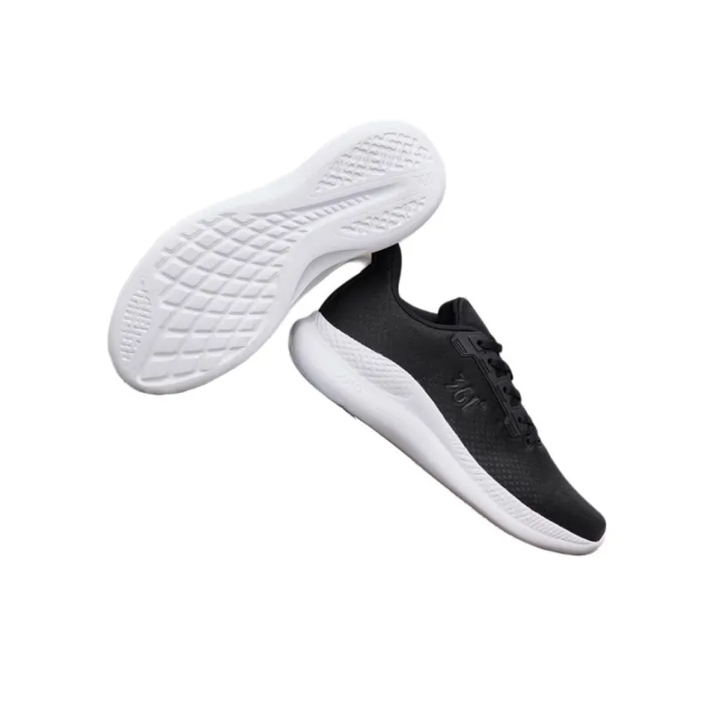 361° Cushioned Slip Resistant Low Top Running Shoes Men's Black White-3