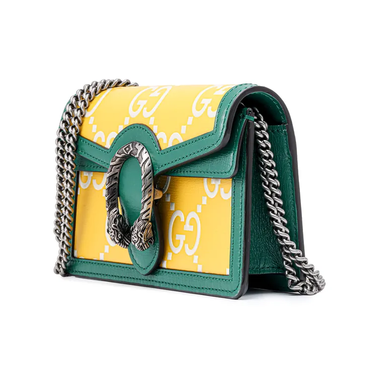 GUCCI Dionysus Leather Shoulder Bag Crossbody Bag Extra Mini Women's Yellow-2
