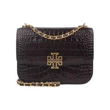 TORY BURCH Britten Cow Leather Shoulder Bag Crossbody Bag Small Size Women's Chocolate