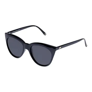 Le Specs Polycarbonate- Irregular Shape Sunglasses Unisex Black