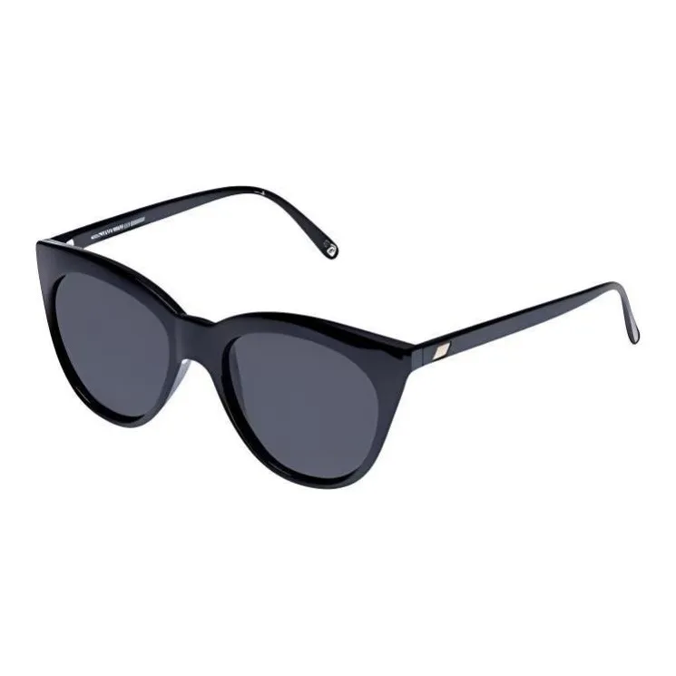 Le Specs Polycarbonate- Irregular Shape Sunglasses Unisex Black-0