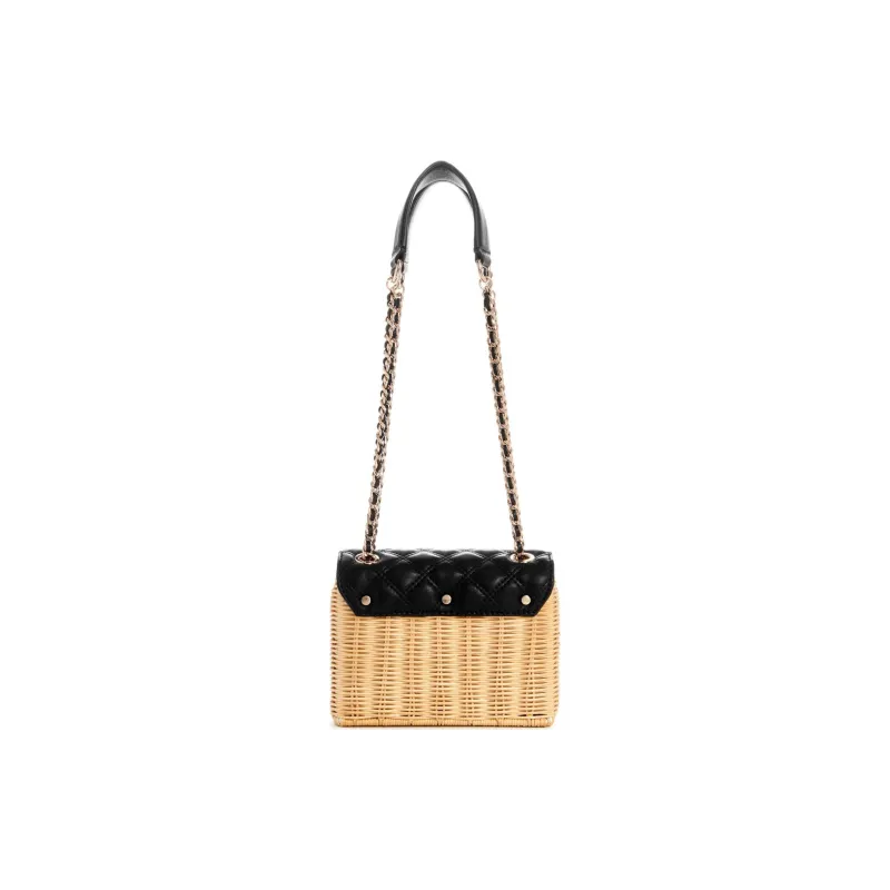 GUESS Faux Leather Shoulder Bag Crossbody Bag Unisex Black & Yellow-2