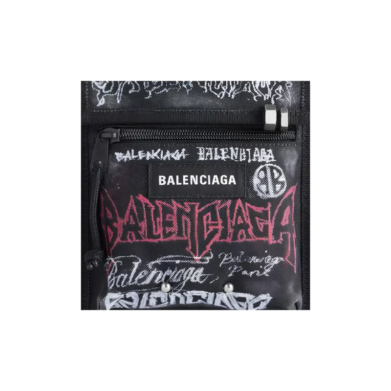 Balenciaga Explorer Fabric Clutch, Shoulder Bag, Crossbody Bag Small Size Men's Black-5