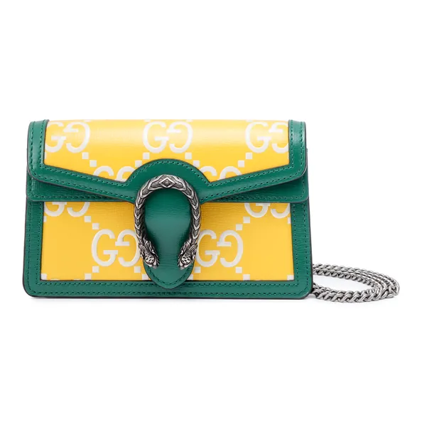 GUCCI Dionysus Leather Shoulder Bag Crossbody Bag Extra Mini Women's Yellow-1