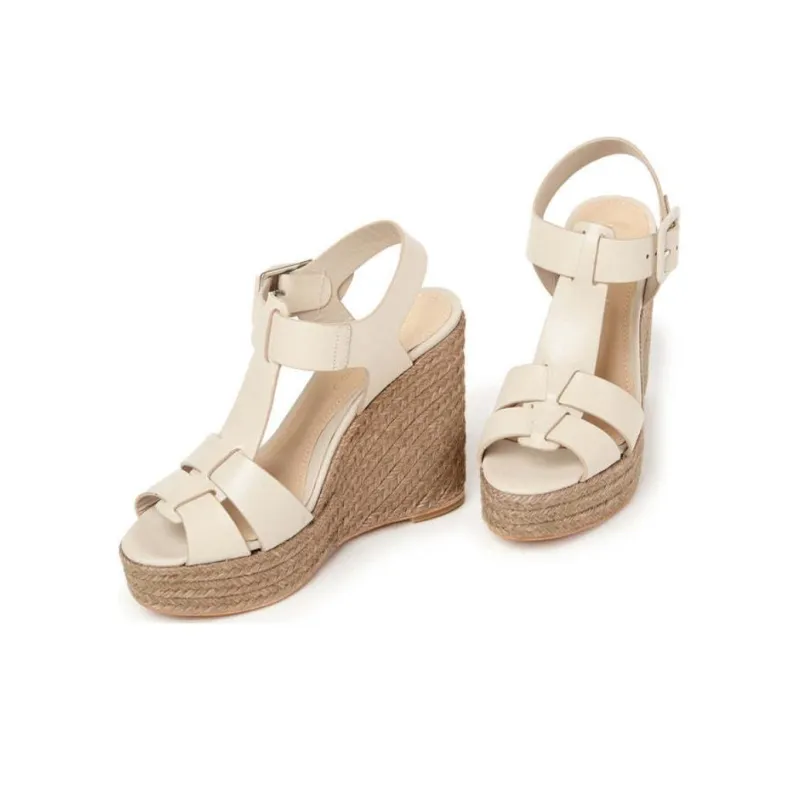 Paloma Barceló Alison Strap Sandals 12cm Women's Linen-2