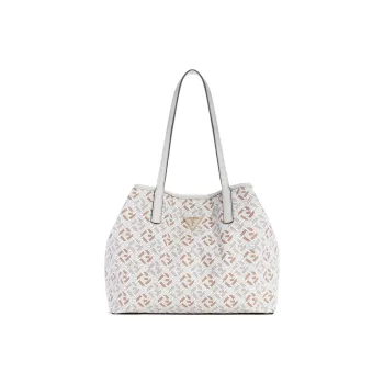 GUESS Leather Tote Bag Shopping Bag Handbag Large Size Women's White